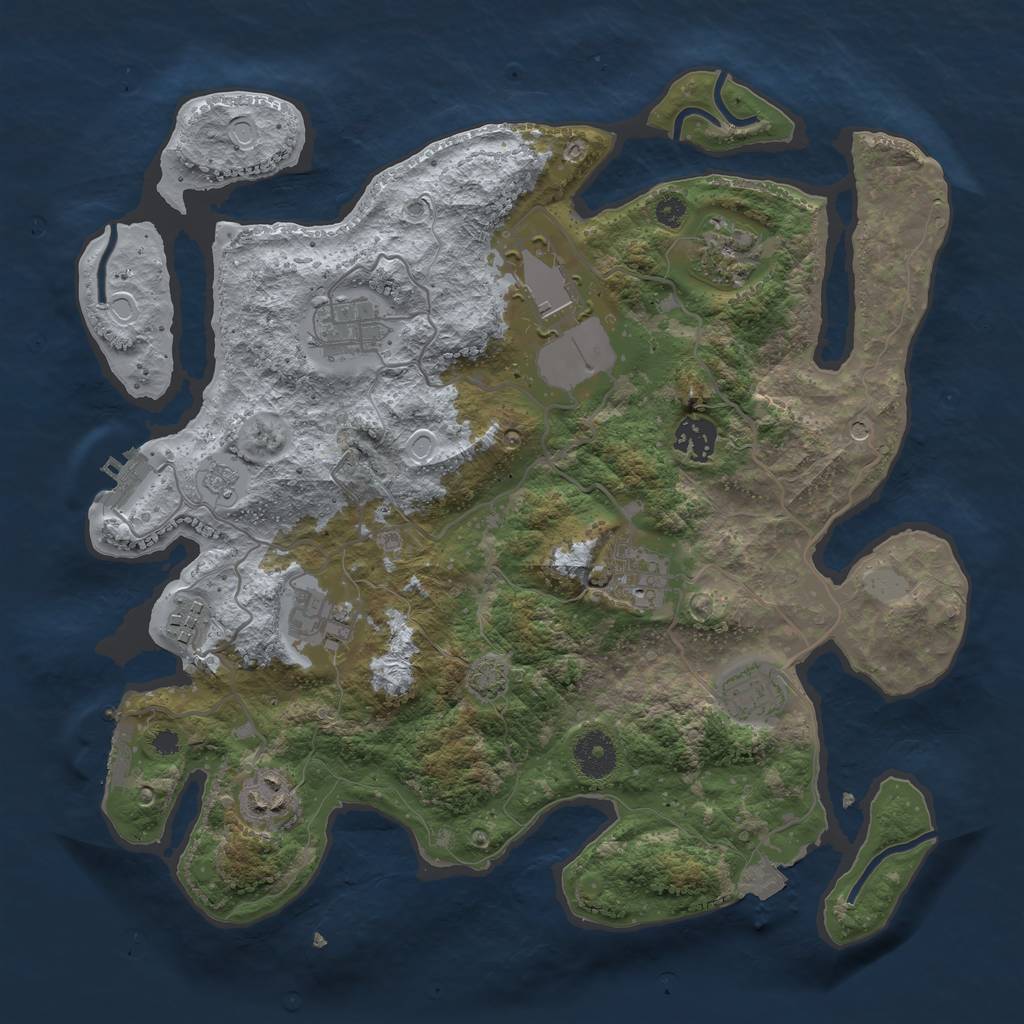 Rust Map: Procedural Map, Size: 3500, Seed: 8, 17 Monuments