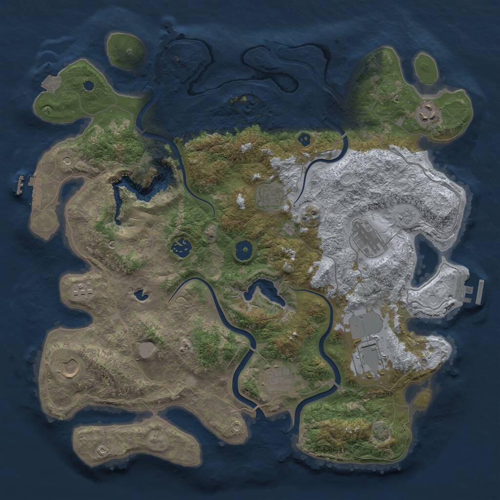 Rust Map: Procedural Map, Size: 4000, Seed: 494096, 14 Monuments