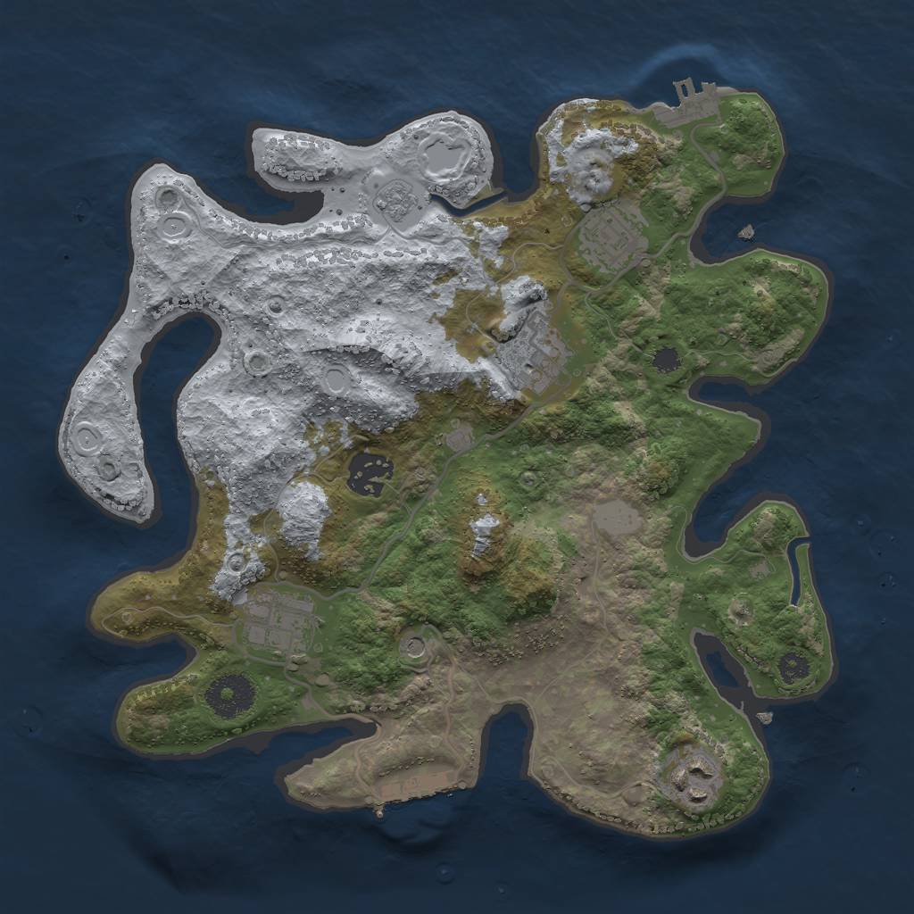 Rust Map: Procedural Map, Size: 3000, Seed: 328367, 14 Monuments