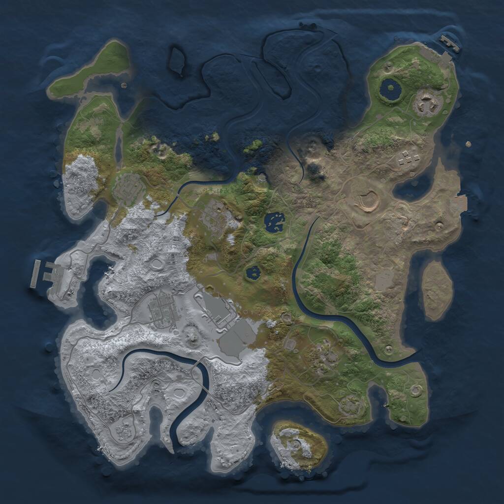 Rust Map: Procedural Map, Size: 3550, Seed: 478962, 15 Monuments