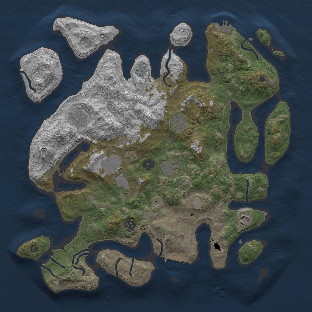 Rust Map: Procedural Map, Size: 4000, Seed: 237753, 15 Monuments