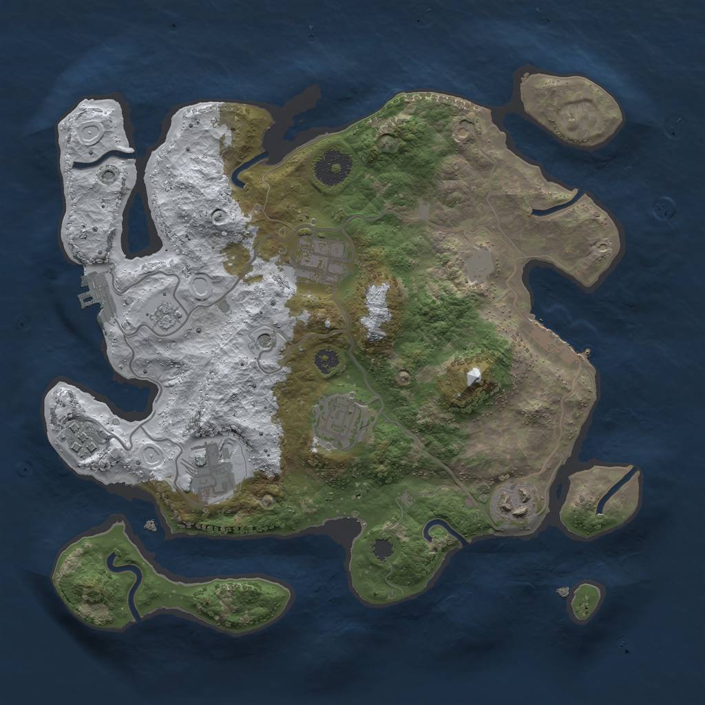 Rust Map: Procedural Map, Size: 3000, Seed: 198488, 14 Monuments