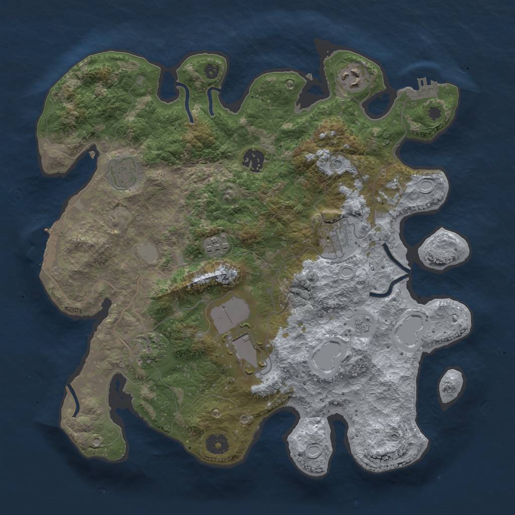 Rust Map: Procedural Map, Size: 3500, Seed: 351511314, 14 Monuments