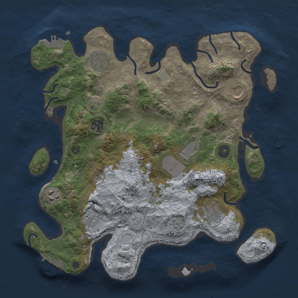 Rust Map: Procedural Map, Size: 3500, Seed: 127017015, 15 Monuments