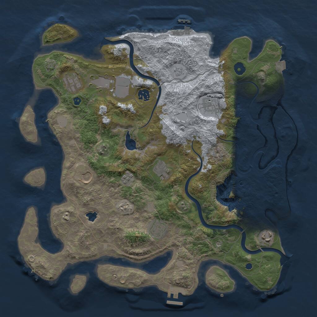 Rust Map: Procedural Map, Size: 4000, Seed: 467093, 15 Monuments
