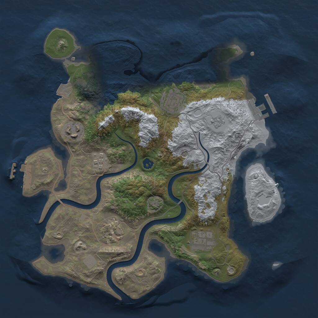 Rust Map: Procedural Map, Size: 3000, Seed: 2272, 11 Monuments