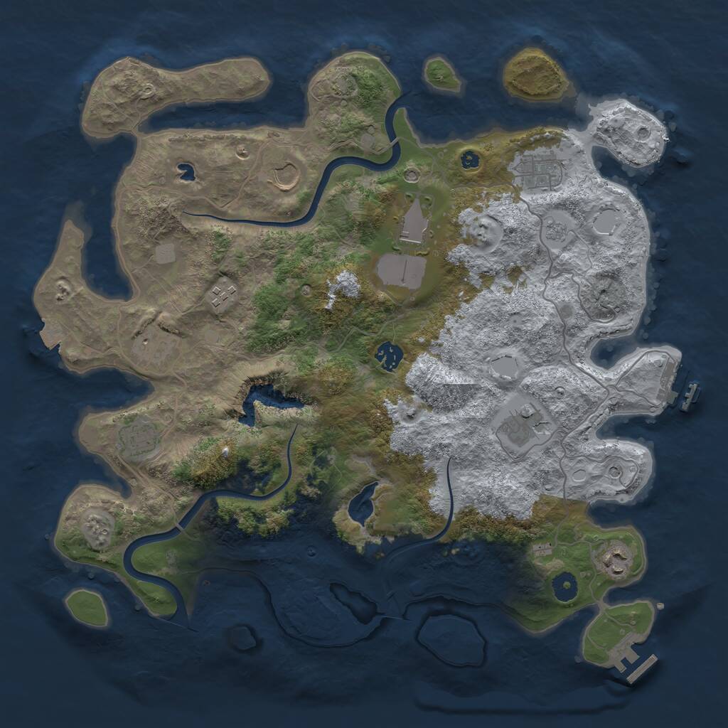 Rust Map: Procedural Map, Size: 4000, Seed: 72238, 15 Monuments