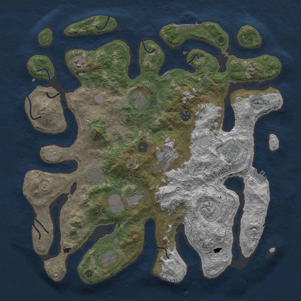 Rust Map: Procedural Map, Size: 4250, Seed: 1791898061, 18 Monuments