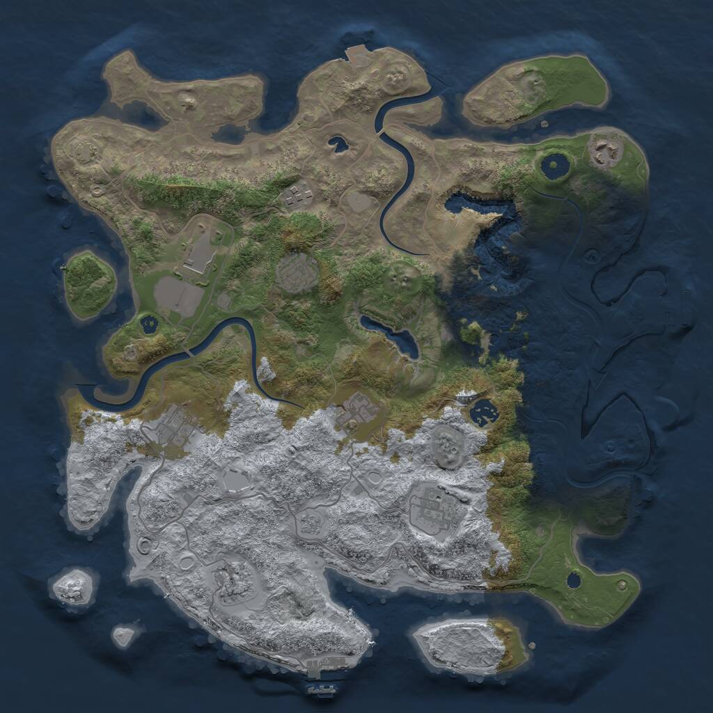 Rust Map: Procedural Map, Size: 4000, Seed: 681265, 15 Monuments