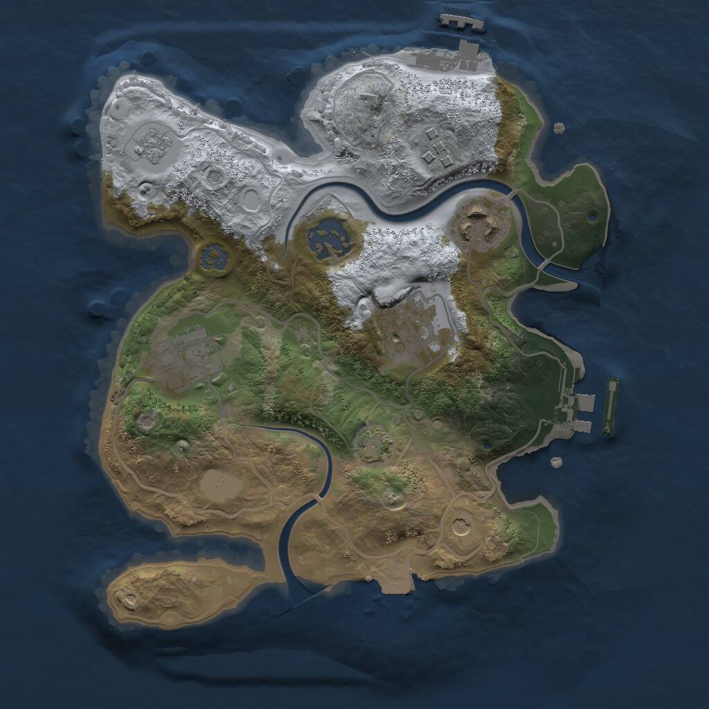 Rust Map: Procedural Map, Size: 2500, Seed: 11, 13 Monuments