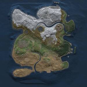 Thumbnail Rust Map: Procedural Map, Size: 2500, Seed: 11, 13 Monuments
