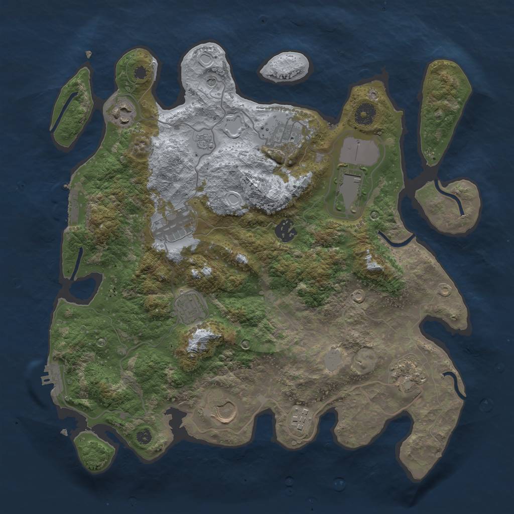 Rust Map: Procedural Map, Size: 3550, Seed: 946429, 16 Monuments