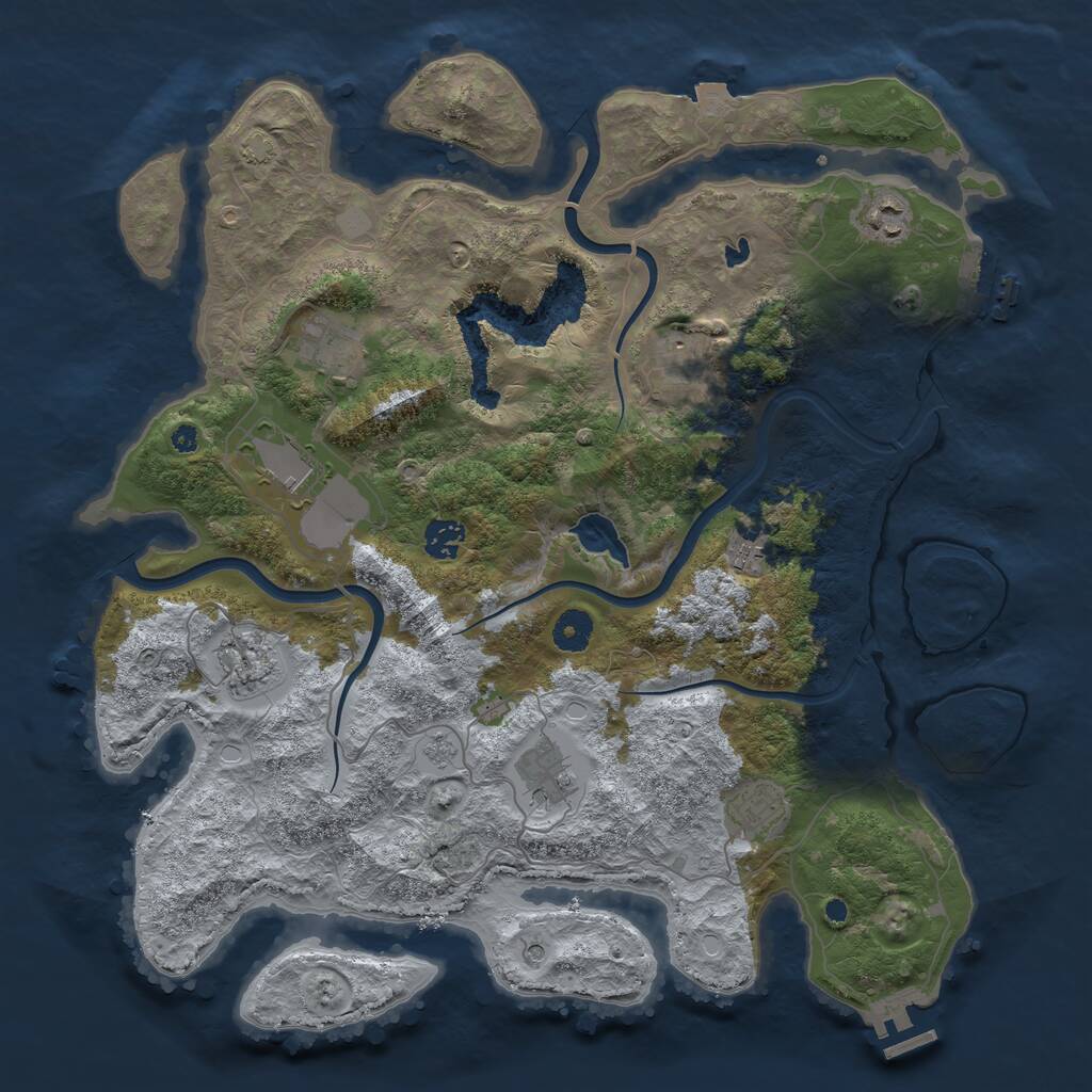 Rust Map: Procedural Map, Size: 4000, Seed: 492800, 15 Monuments