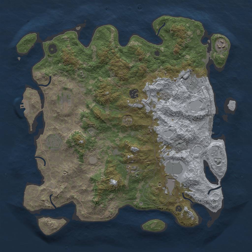 Rust Map: Procedural Map, Size: 4000, Seed: 987344, 15 Monuments