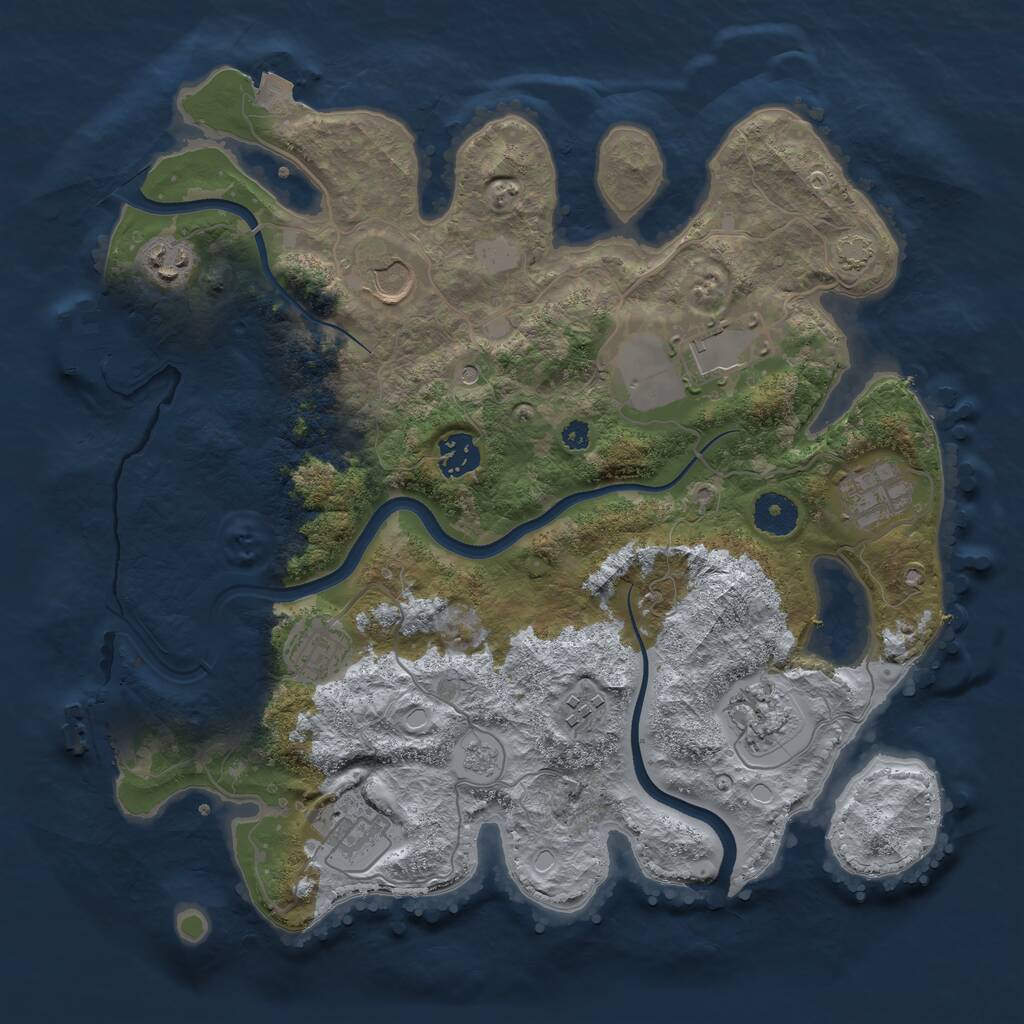 Rust Map: Procedural Map, Size: 3550, Seed: 334467, 15 Monuments