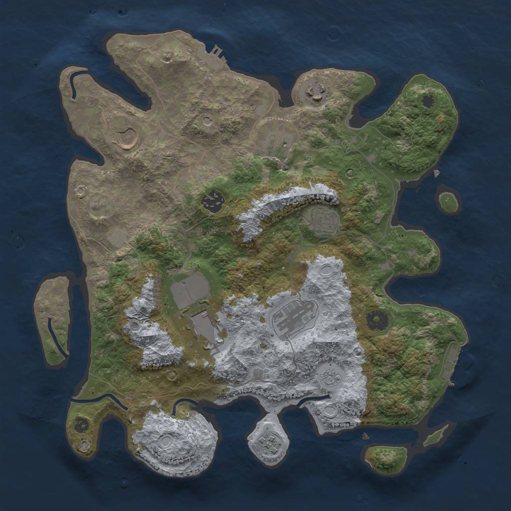 Rust Map: Procedural Map, Size: 3550, Seed: 153154, 15 Monuments