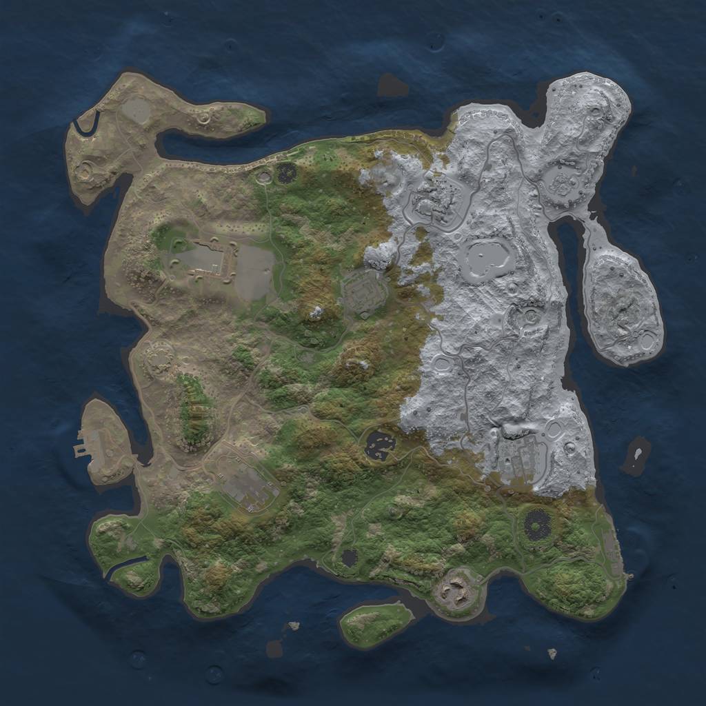 Rust Map: Procedural Map, Size: 3550, Seed: 893190, 15 Monuments