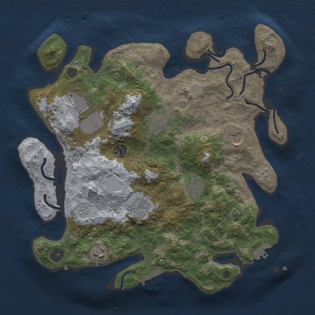 Rust Map: Procedural Map, Size: 3500, Seed: 725, 15 Monuments