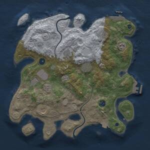 Thumbnail Rust Map: Procedural Map, Size: 3500, Seed: 121212, 14 Monuments