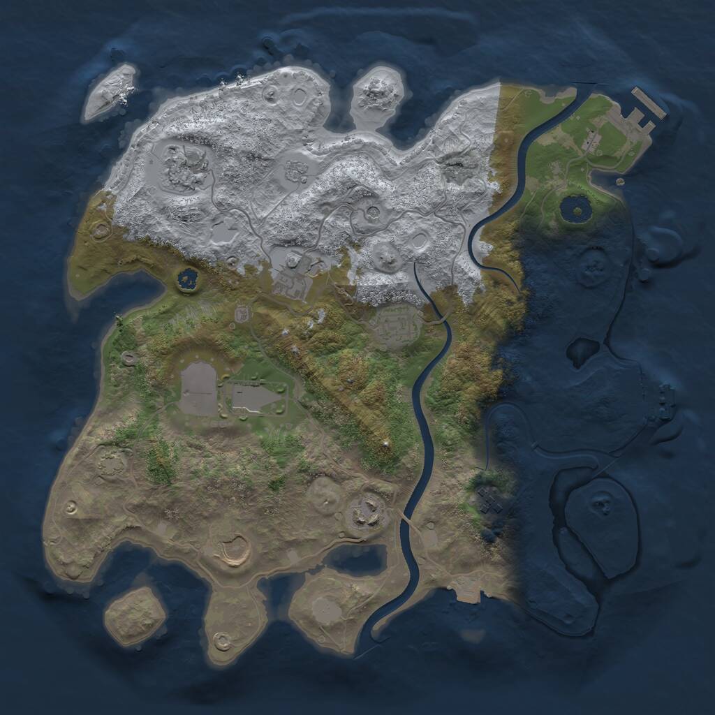 Rust Map: Procedural Map, Size: 3500, Seed: 121212, 13 Monuments