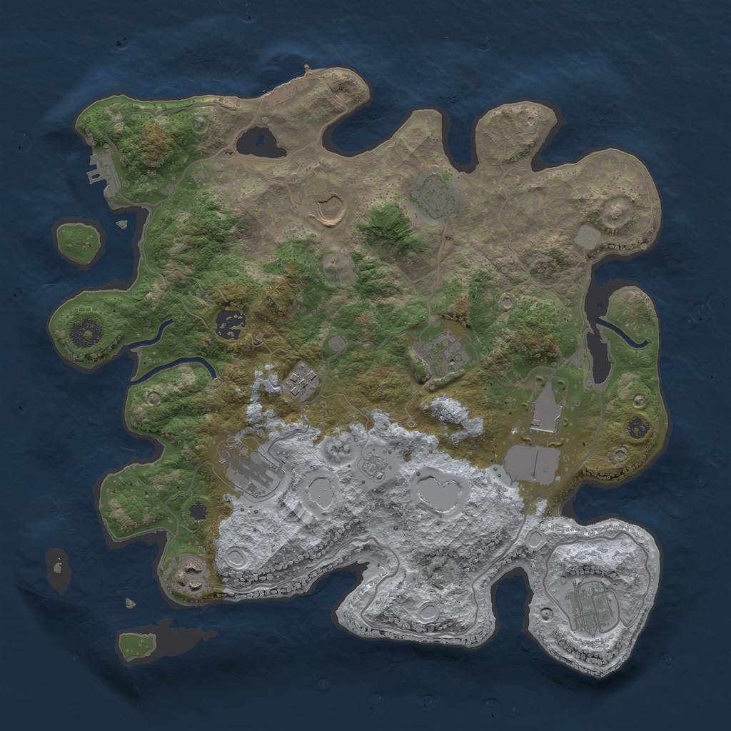 Rust Map: Procedural Map, Size: 3550, Seed: 233638, 15 Monuments