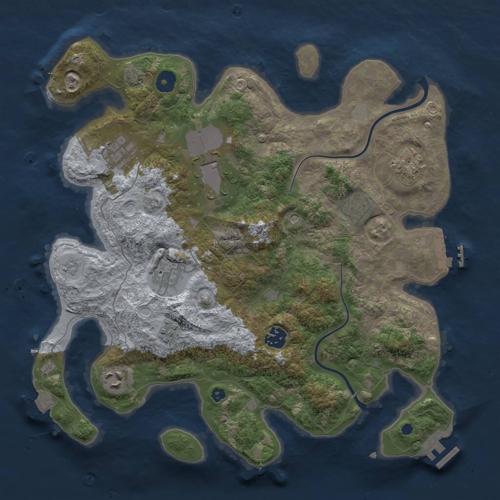 Rust Map: Procedural Map, Size: 3600, Seed: 726457017, 14 Monuments