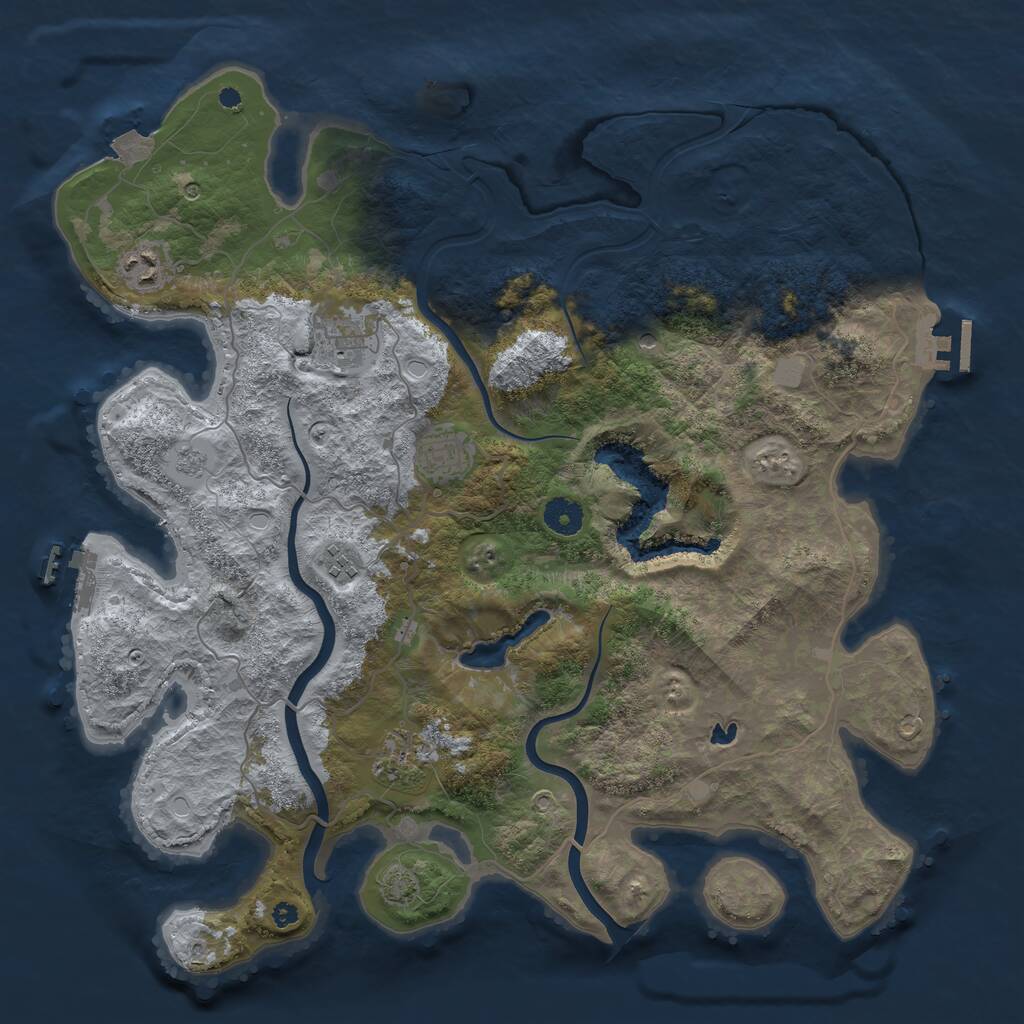 Rust Map: Procedural Map, Size: 4000, Seed: 789576, 11 Monuments