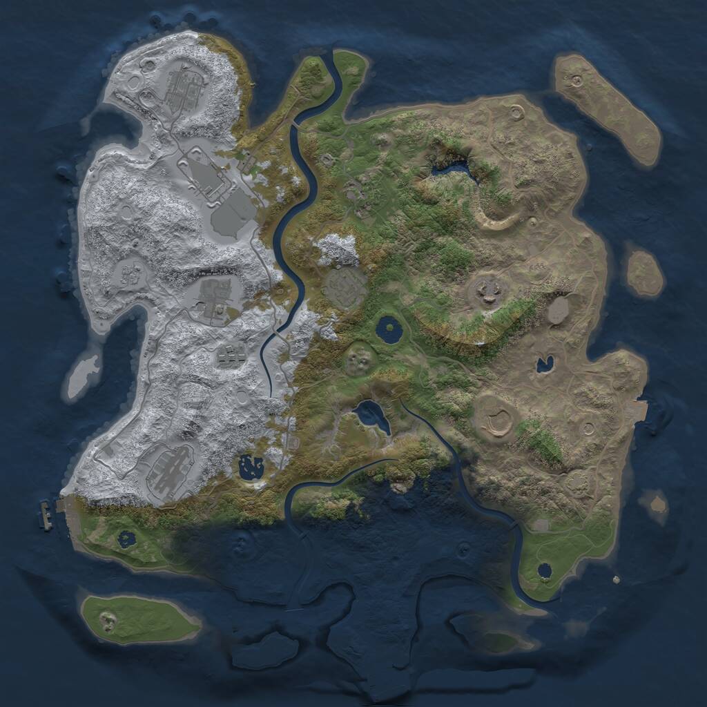 Rust Map: Procedural Map, Size: 4000, Seed: 1320406127, 16 Monuments