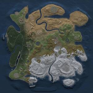 Thumbnail Rust Map: Procedural Map, Size: 3500, Seed: 178, 17 Monuments