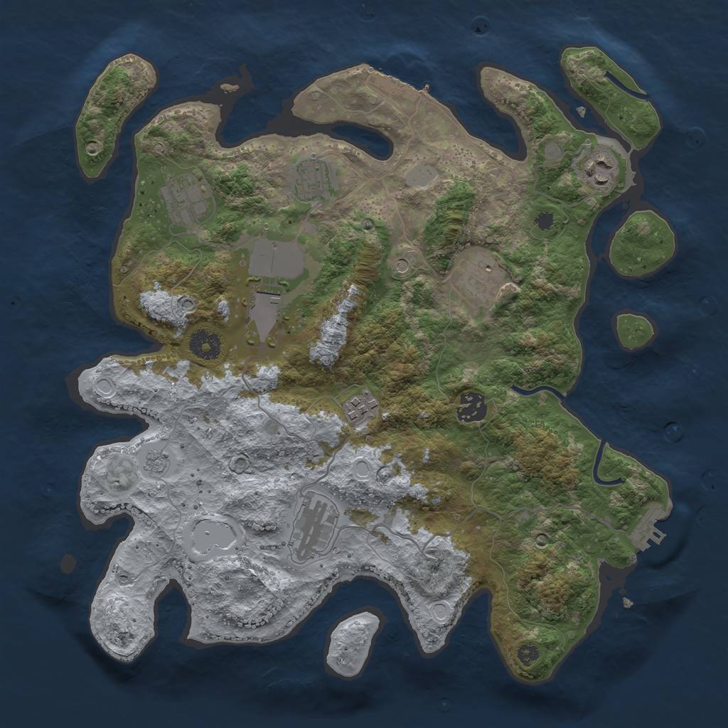 Rust Map: Procedural Map, Size: 3500, Seed: 565488, 17 Monuments
