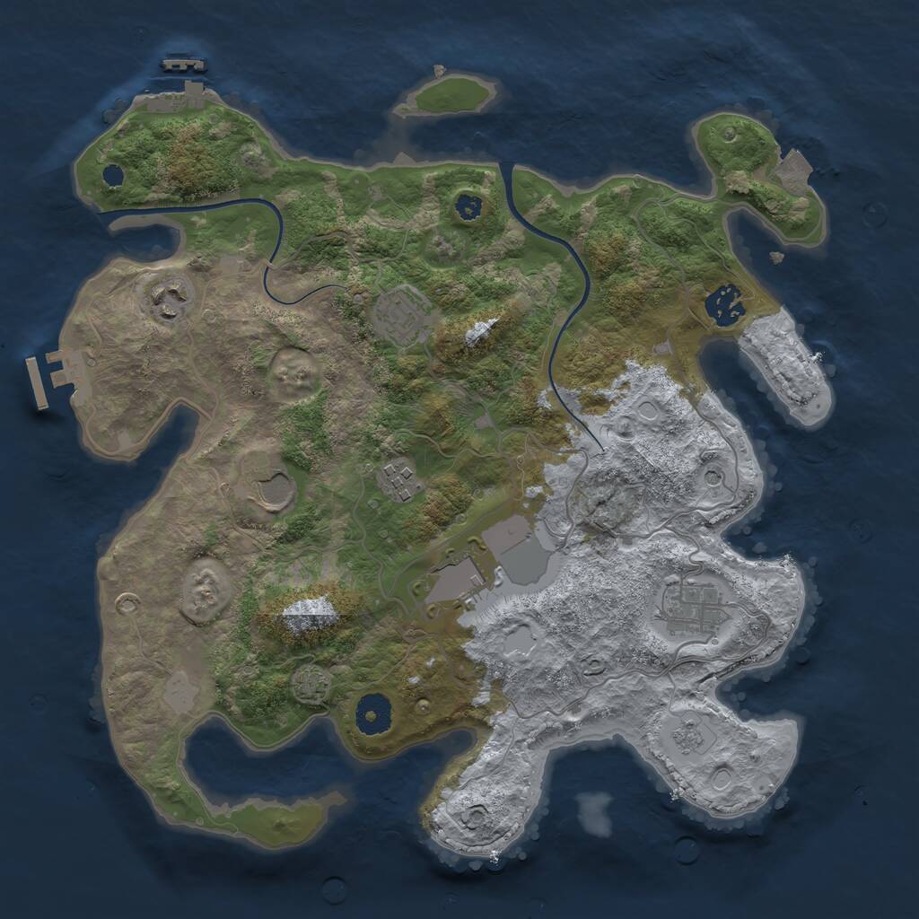Rust Map: Procedural Map, Size: 3500, Seed: 83726382, 13 Monuments