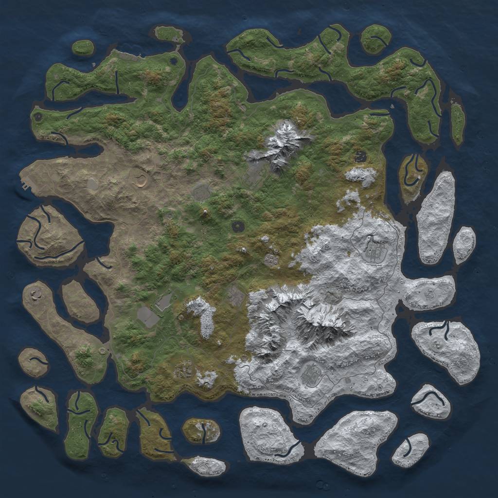 Rust Map: Procedural Map, Size: 6000, Seed: 69420, 20 Monuments