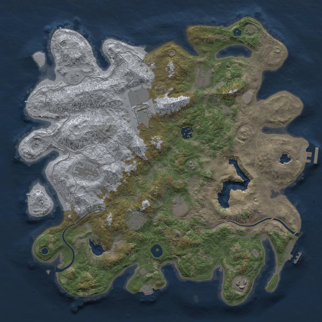 Rust Map: Procedural Map, Size: 4000, Seed: 358421433, 13 Monuments