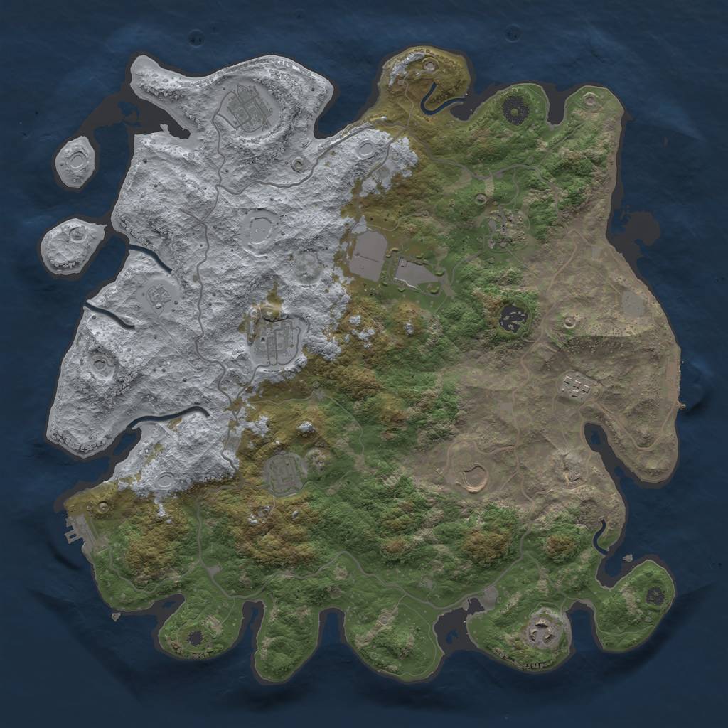 Rust Map: Procedural Map, Size: 4000, Seed: 1897282785, 16 Monuments