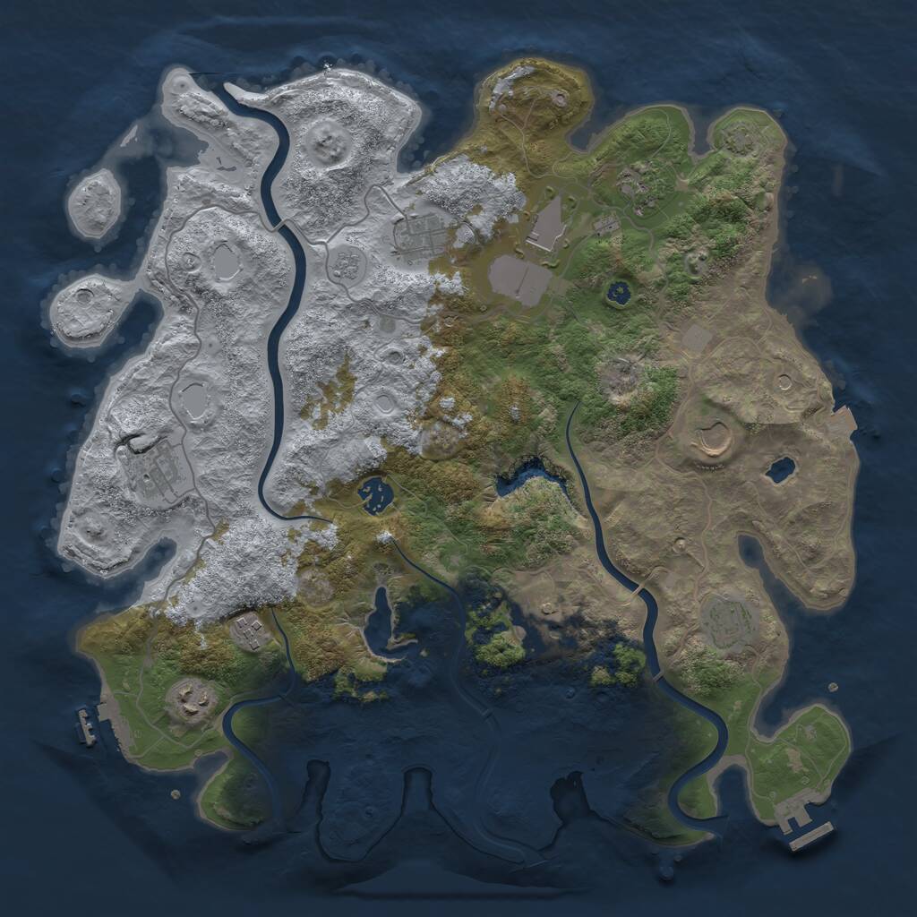 Rust Map: Procedural Map, Size: 4000, Seed: 1897282785, 16 Monuments