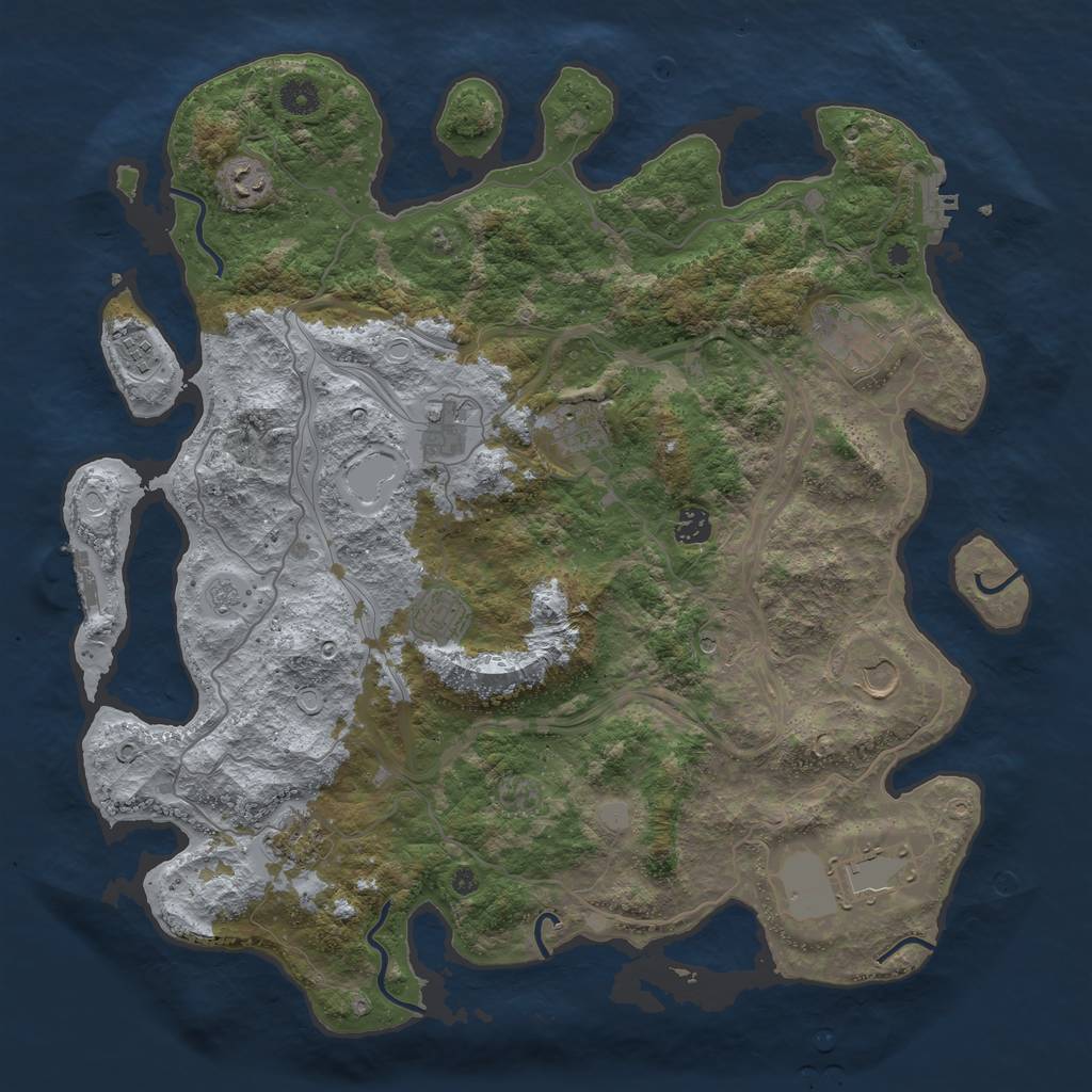 Rust Map: Procedural Map, Size: 4300, Seed: 23672723, 17 Monuments