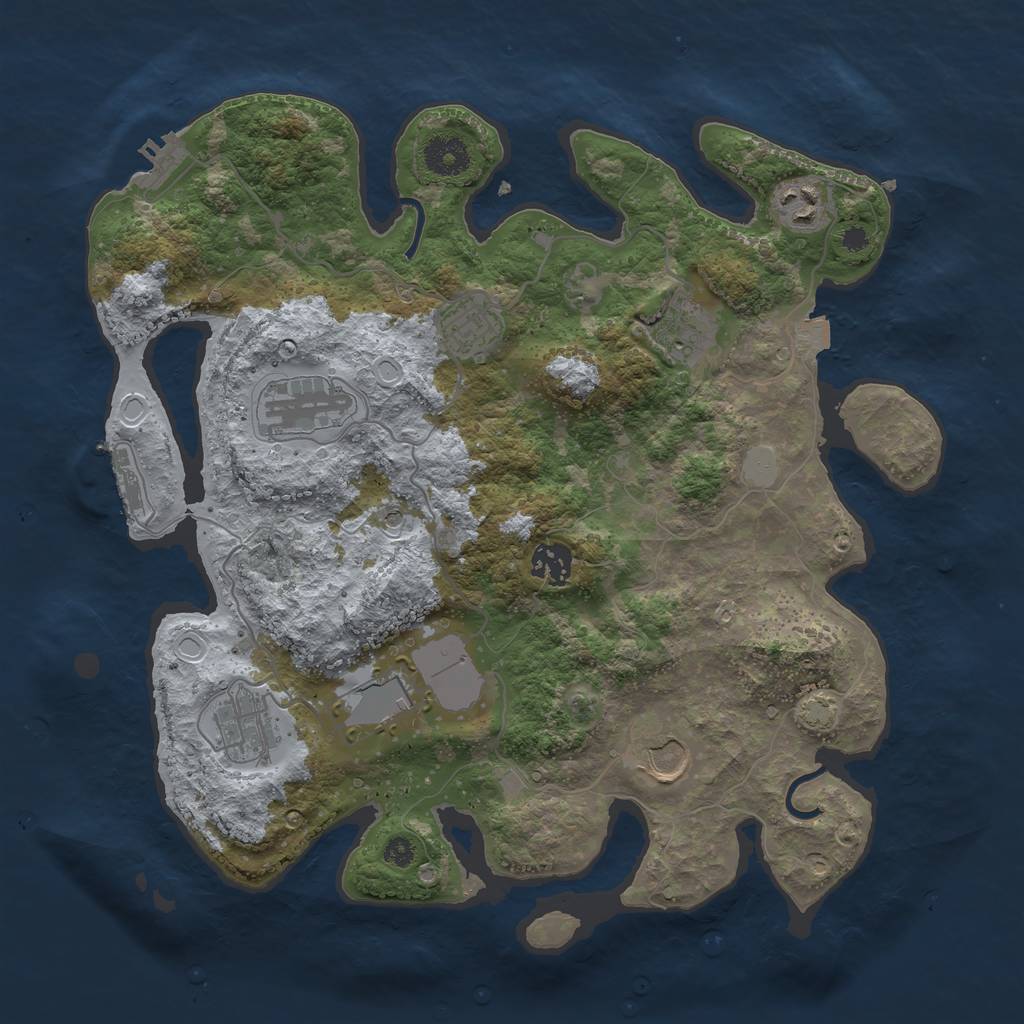 Rust Map: Procedural Map, Size: 3550, Seed: 316710, 15 Monuments
