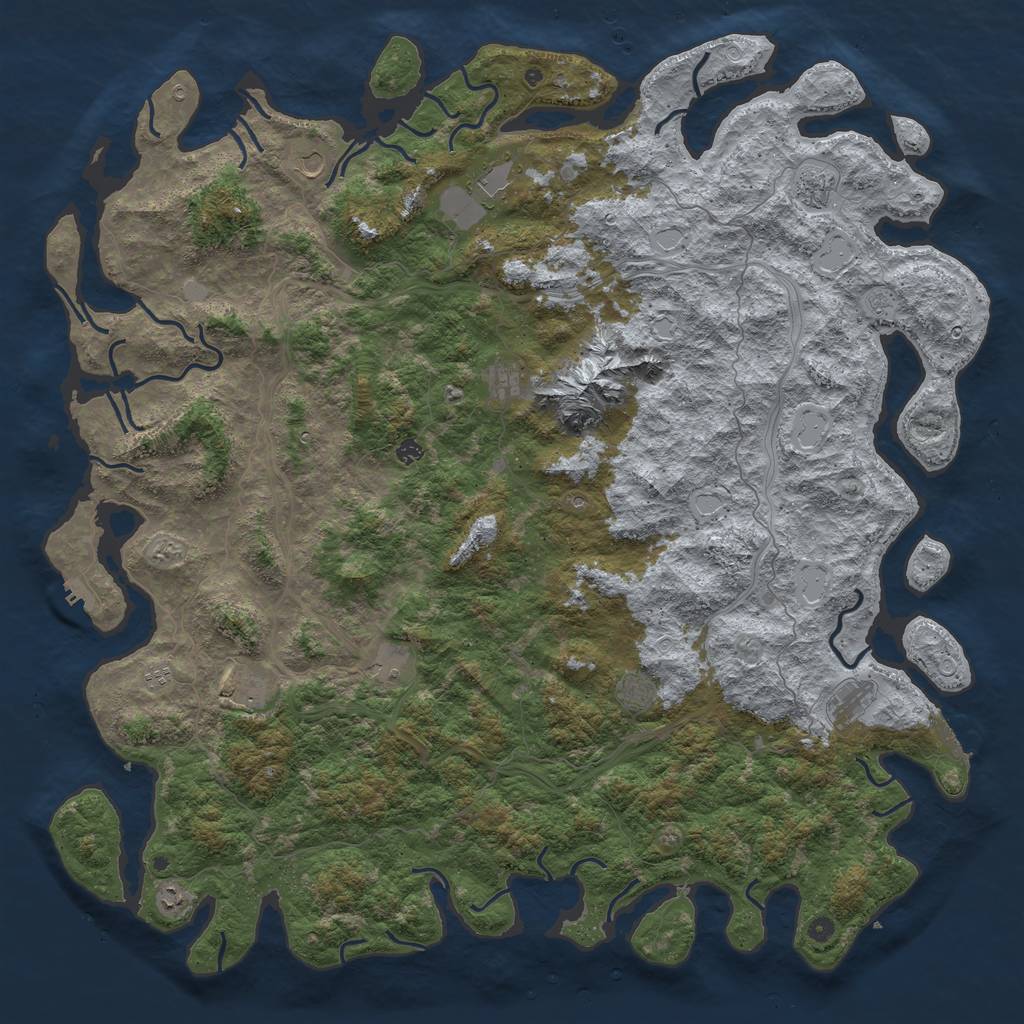 Rust Map: Procedural Map, Size: 6000, Seed: 69279517, 18 Monuments