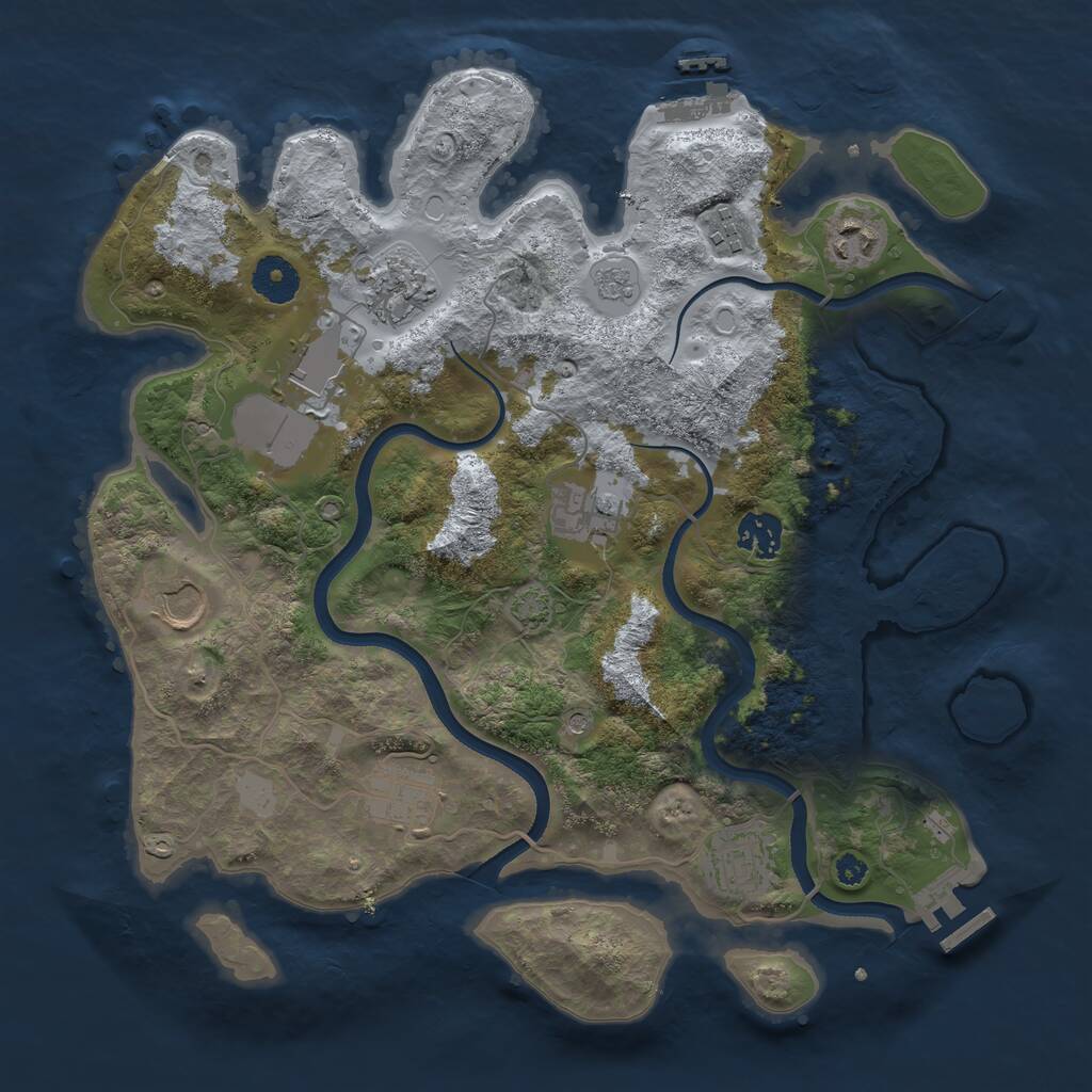 Rust Map: Procedural Map, Size: 3550, Seed: 260810, 15 Monuments