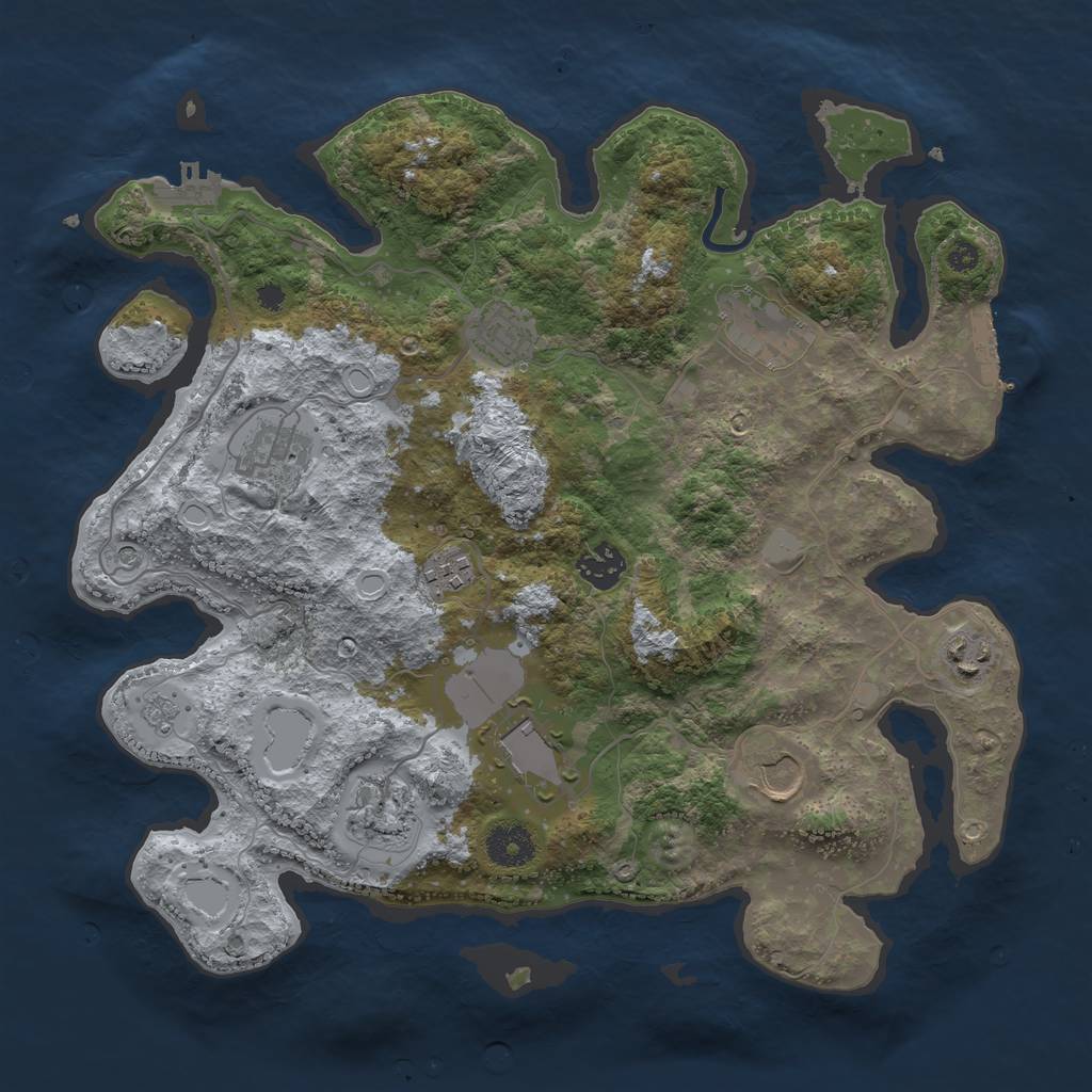 Rust Map: Procedural Map, Size: 3550, Seed: 817719, 16 Monuments