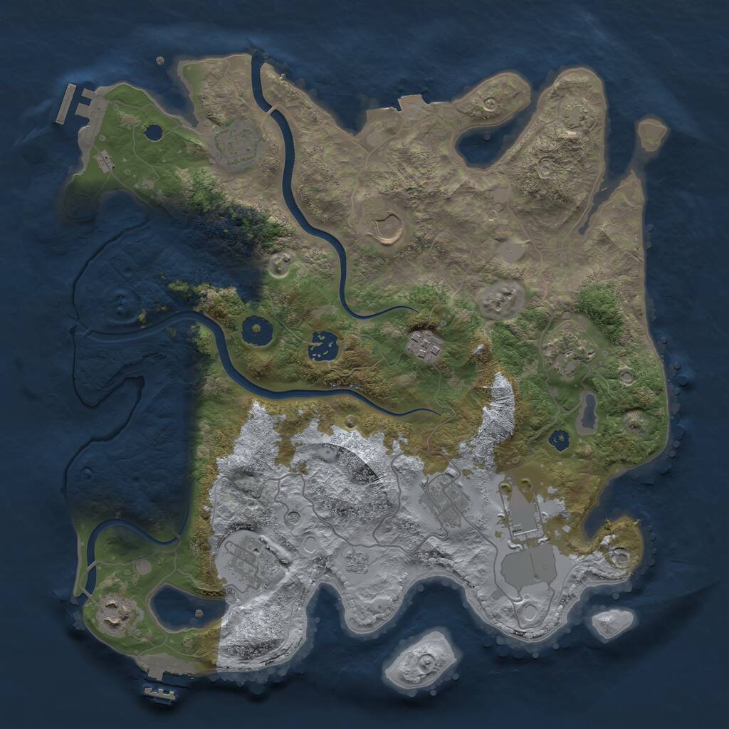 Rust Map: Procedural Map, Size: 3550, Seed: 169574, 15 Monuments