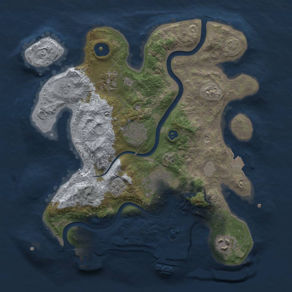 Rust Map: Procedural Map, Size: 3000, Seed: 32755, 11 Monuments