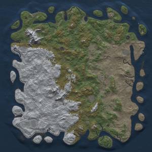 Thumbnail Rust Map: Procedural Map, Size: 6000, Seed: 1874611, 19 Monuments