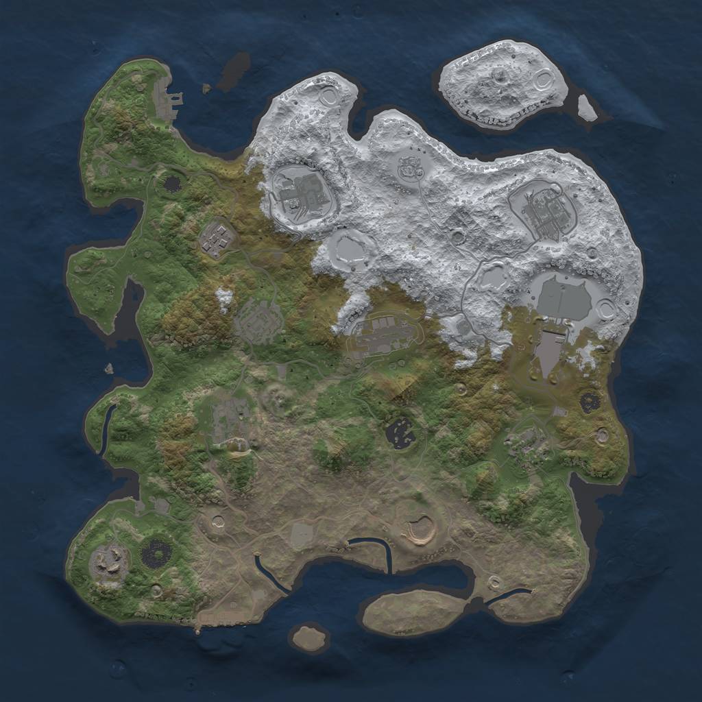 Rust Map: Procedural Map, Size: 3550, Seed: 740642, 20 Monuments