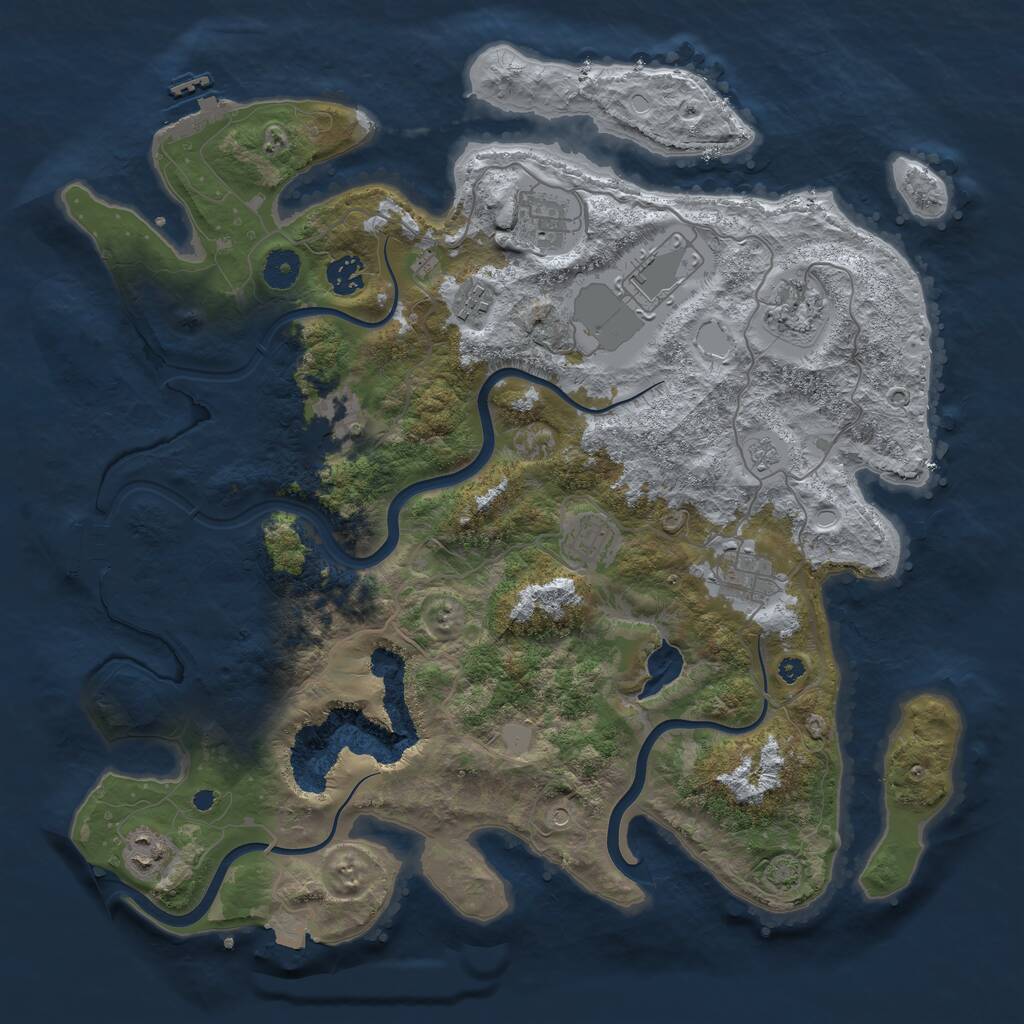 Rust Map: Procedural Map, Size: 4000, Seed: 807725, 15 Monuments