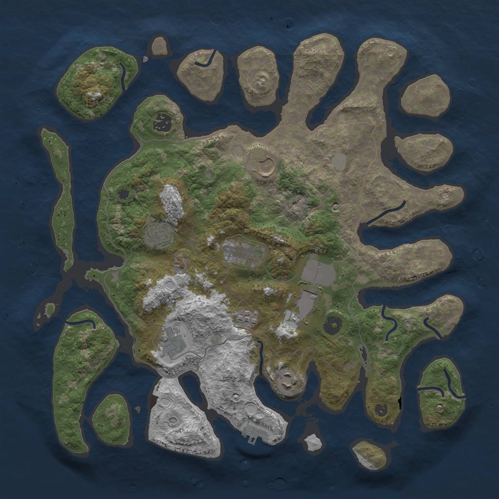 Rust Map: Procedural Map, Size: 4000, Seed: 1040468152, 15 Monuments