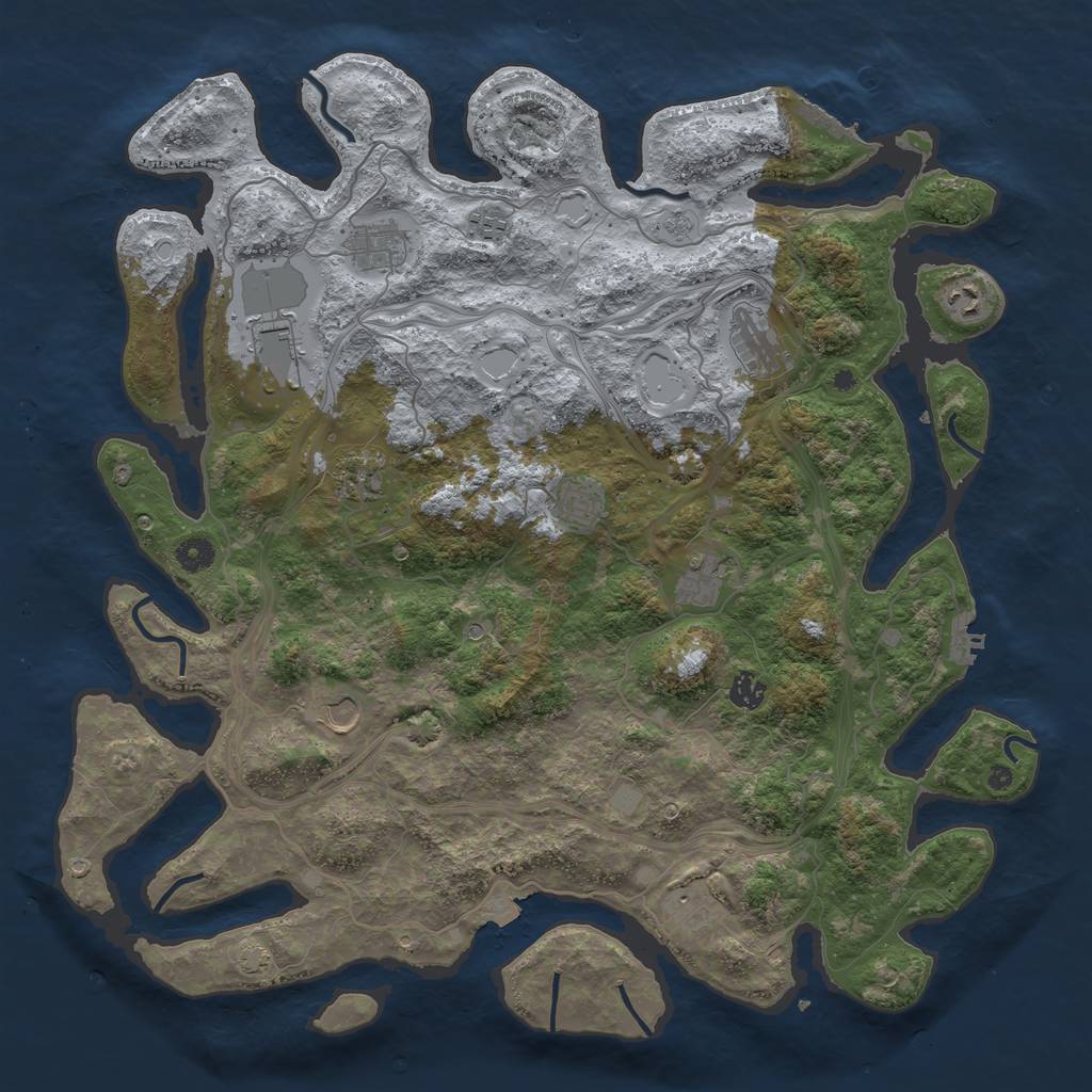 Rust Map: Procedural Map, Size: 4500, Seed: 150, 19 Monuments