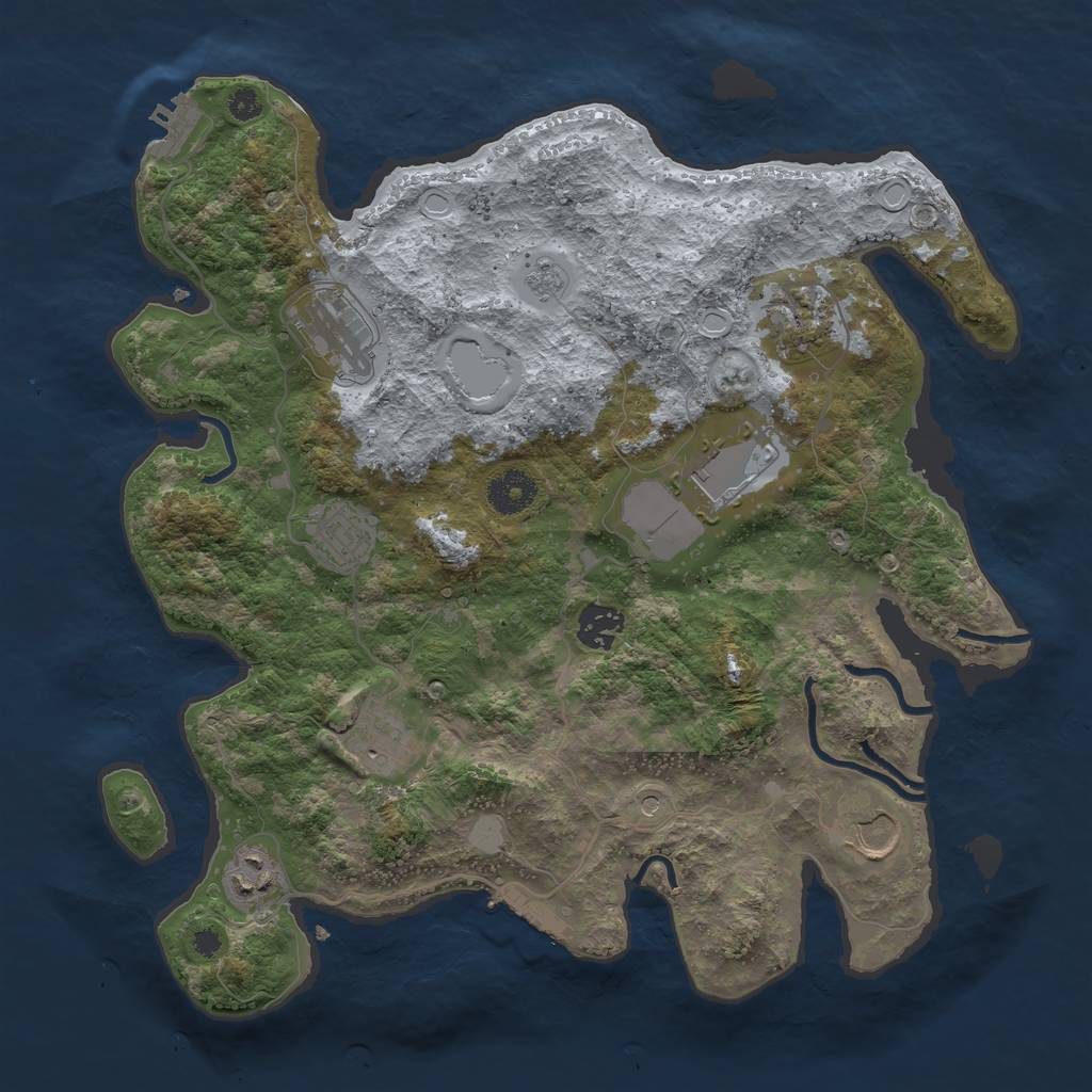 Rust Map: Procedural Map, Size: 3550, Seed: 394195, 15 Monuments