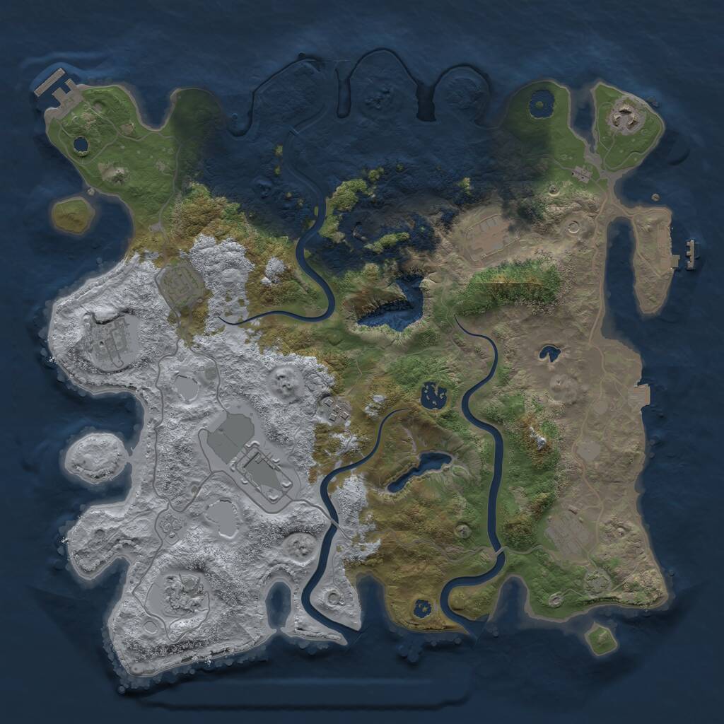 Rust Map: Procedural Map, Size: 4000, Seed: 825156, 15 Monuments