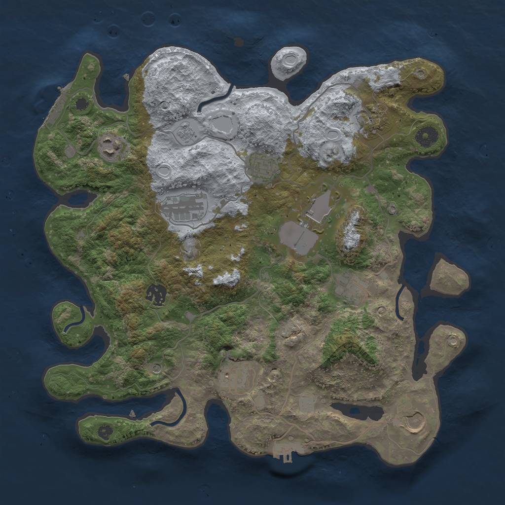 Rust Map: Procedural Map, Size: 3550, Seed: 479396, 16 Monuments